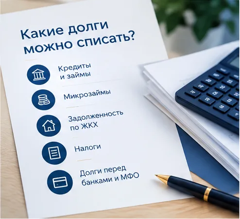 Какие долги можно списать при банкротстве физического лица?
